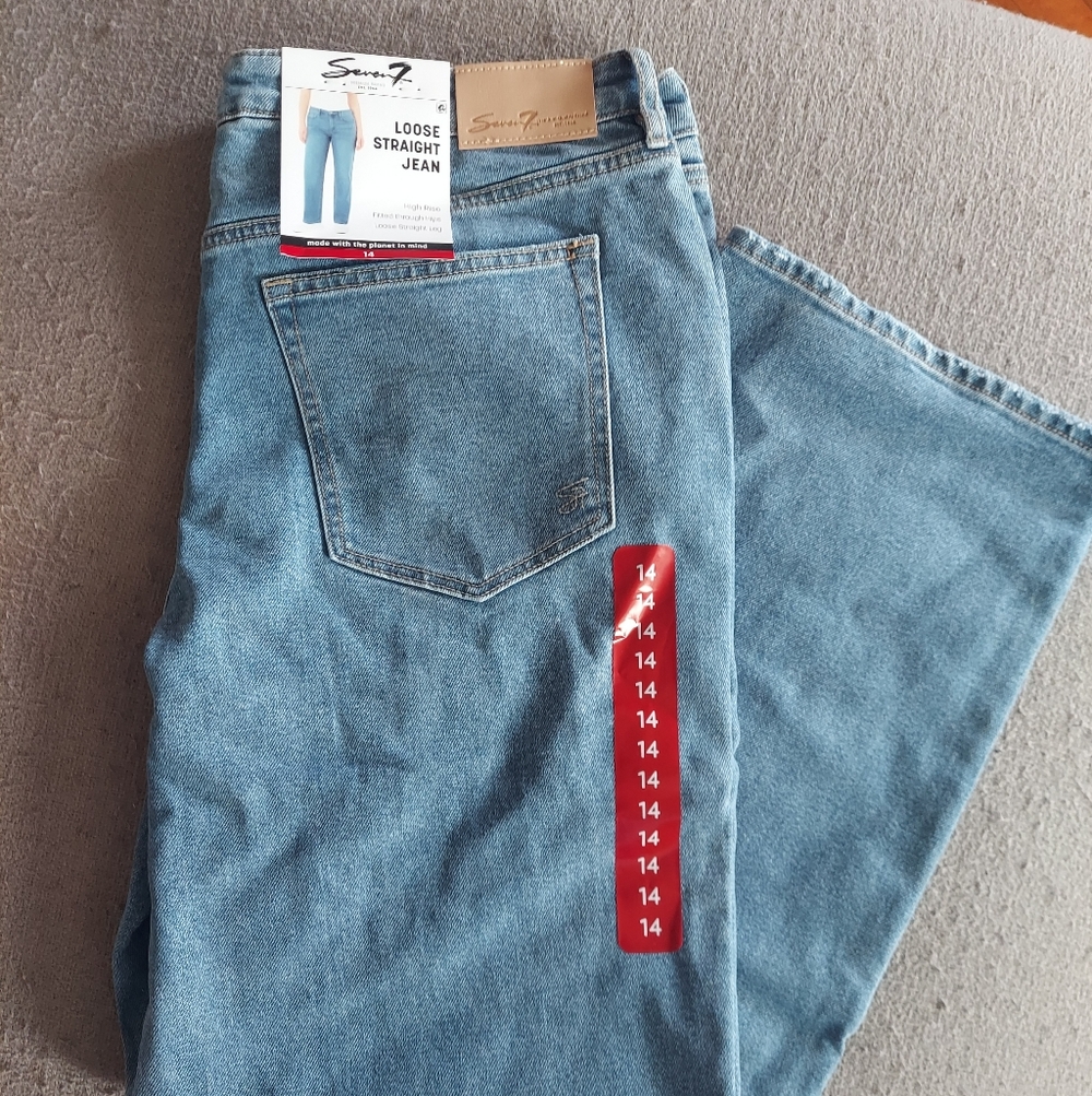 Seven7 Light Blue Straight Jeans